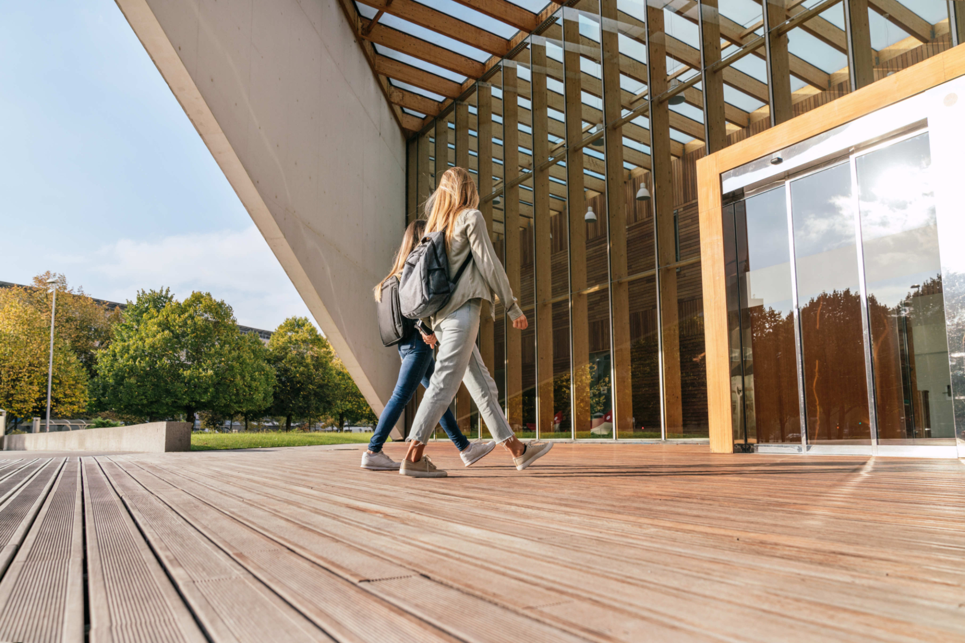 Students walking to class