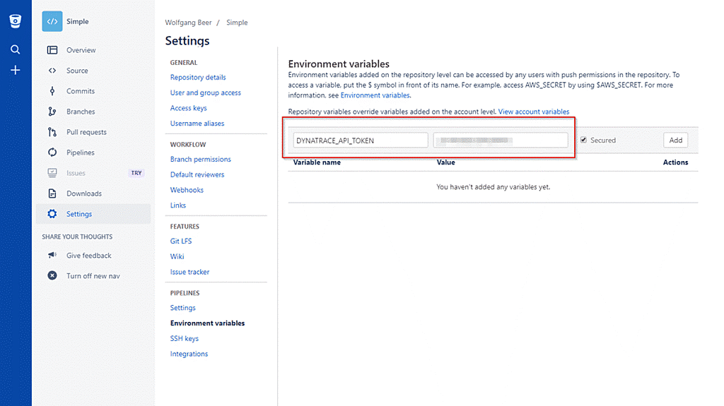 Atlassian Bitbucket pipeline details screenshot