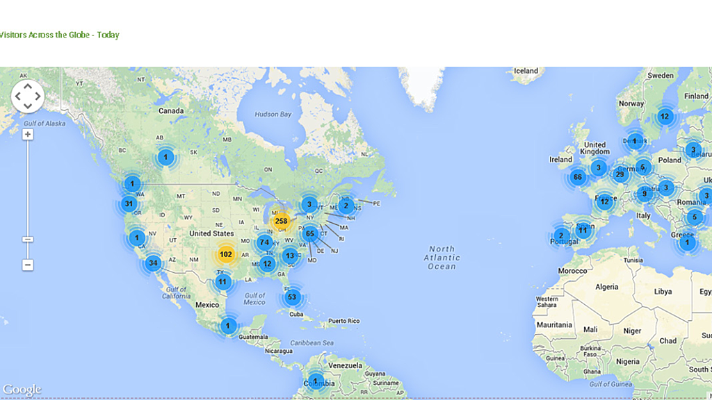 Visitors across the globe map Dynatrace screenshot