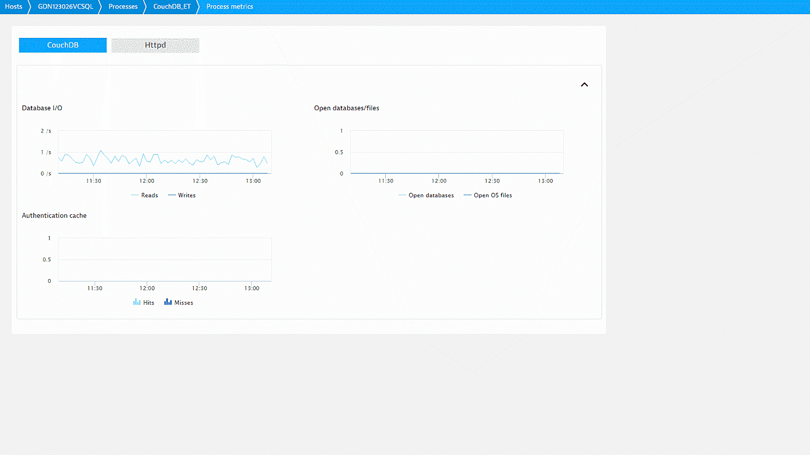 CouchDB monitoring further details in Dynatrace screenshot