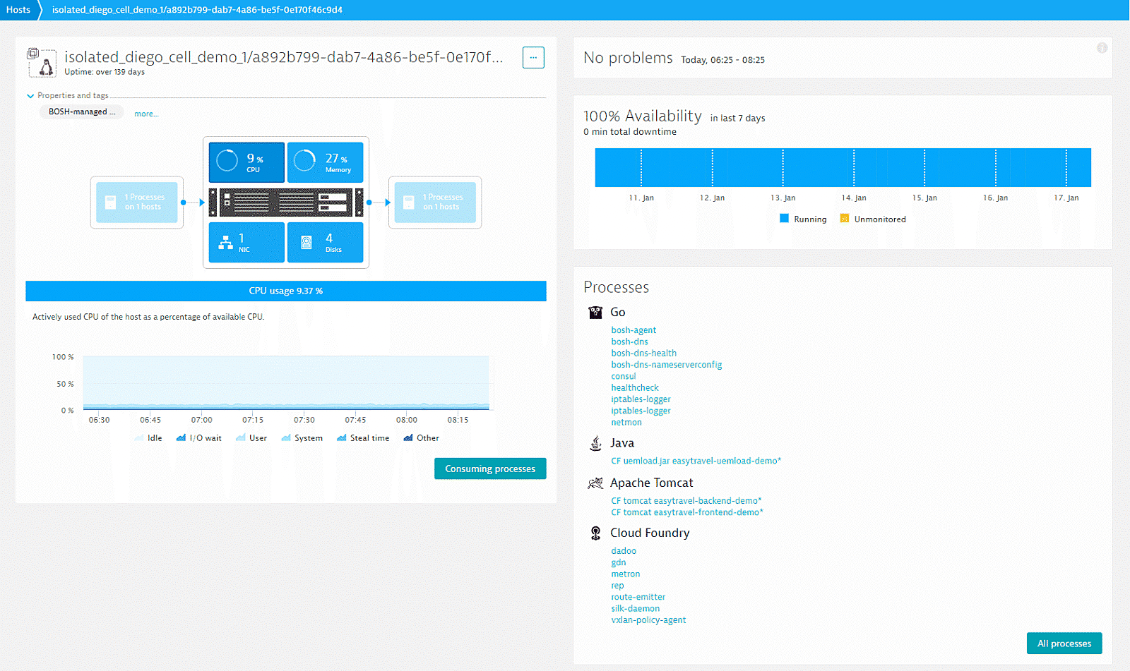 Go monitoring in Dynatrace screenshot